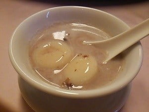 中国料理青菜のえらべるランチのココナッツミルクの冷たいおしるこ