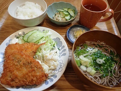 蕎麦Cafe輪～rin～のアジフライ定食